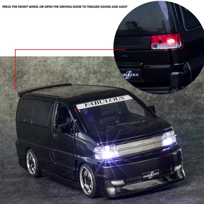 1:32 Nissan Elgrand модель автомобиля сплав автомобиль литая игрушка звук и светильник