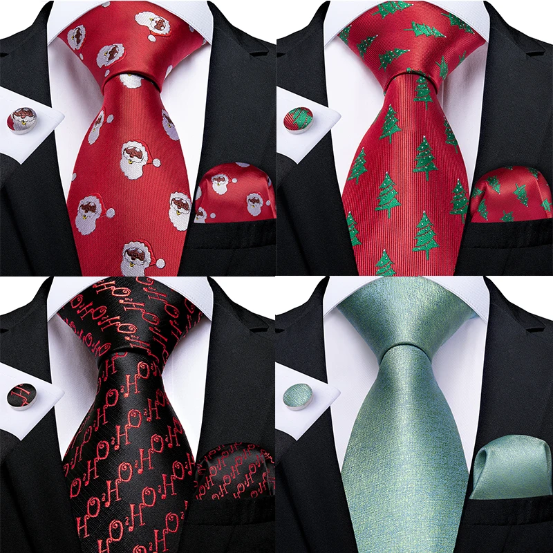 Новый дизайн Рождественский мужской галстук Красная Зеленая животная дерево