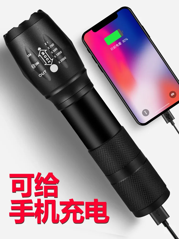 

Фонарик для кемпинга, мощный походный мини-фонарь с перезаряжаемой кнопкой для защиты, портативный фонарь для защиты BY50SD