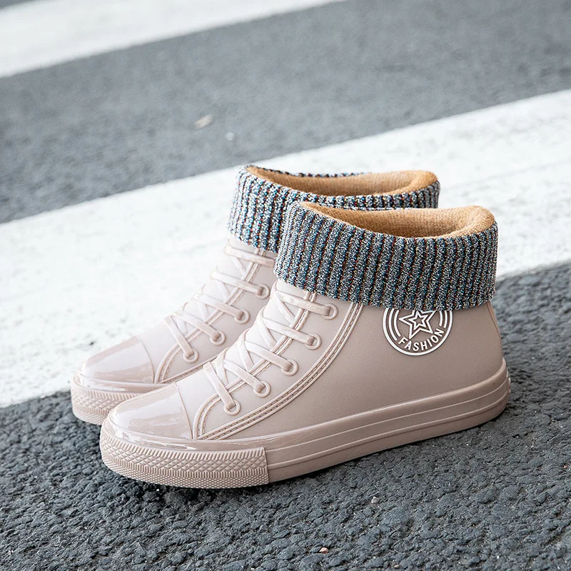 Водонепроницаемые парусиновые туфли из ПВХ женские ботильоны на платформе