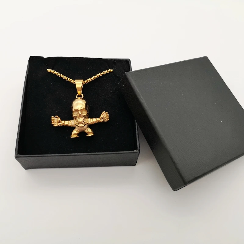 Колье с маленьким карликом из нержавеющей стали креативный кулон-ожерелье