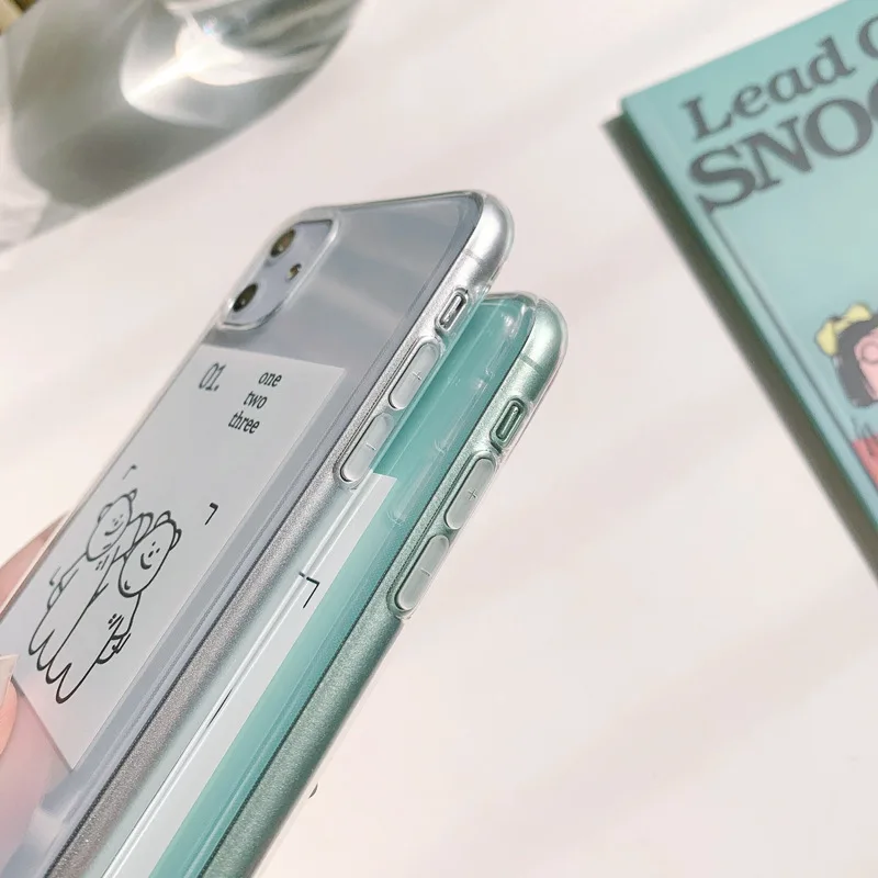 INS Корея милая пара фоторамка любовь медведь ТПУ чехол для телефона iPhone 11 Pro Max