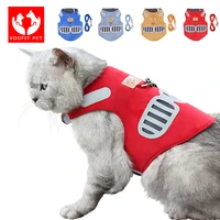 cat harness and leash set for escape proof cat vest harness with reflective strips adjustable soft mesh vest for kitten puppy