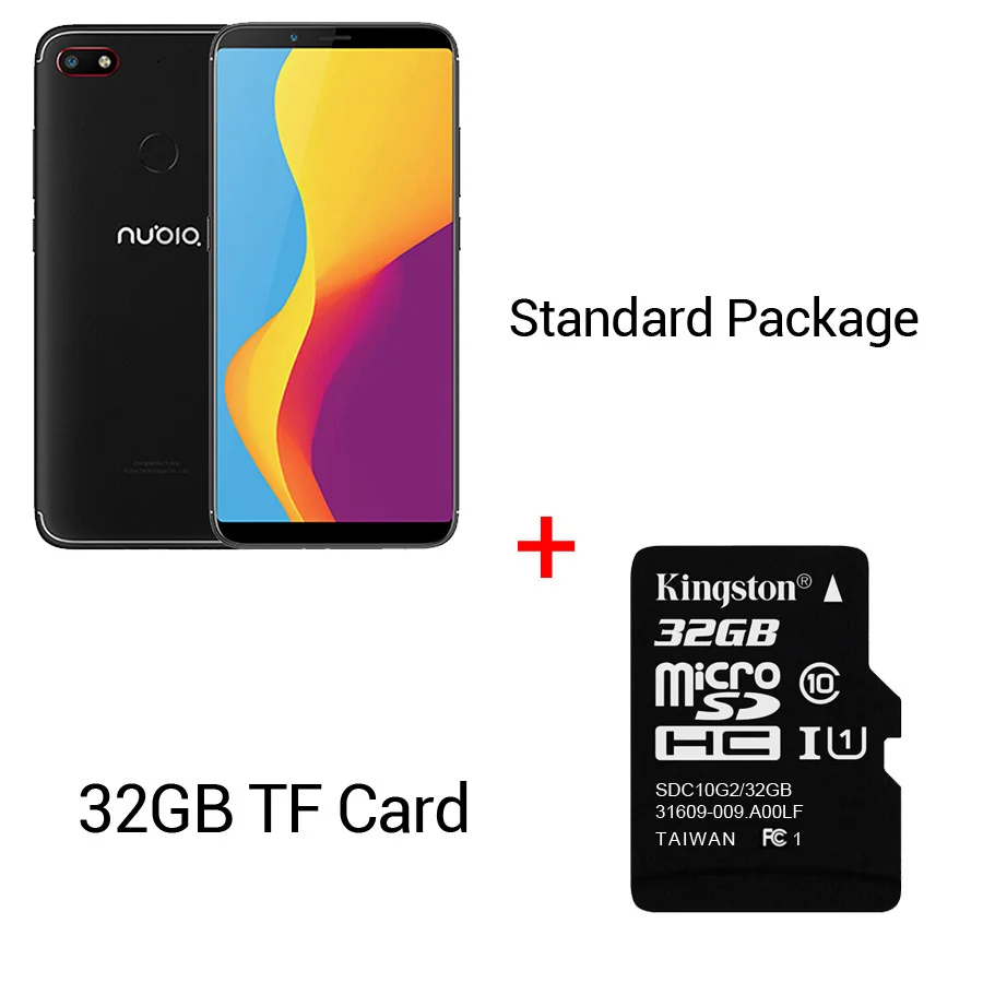 Глобальная Версия ЕС zte Nubia V18 UI 5,1 мобильный телефон 4 Гб+ 64 Гб 6,0" Snapdragon 625 Octa Core 18: 9 Полный Экран Face ID 4000 мАч 13MP - Цвет: Black N 32GB Card