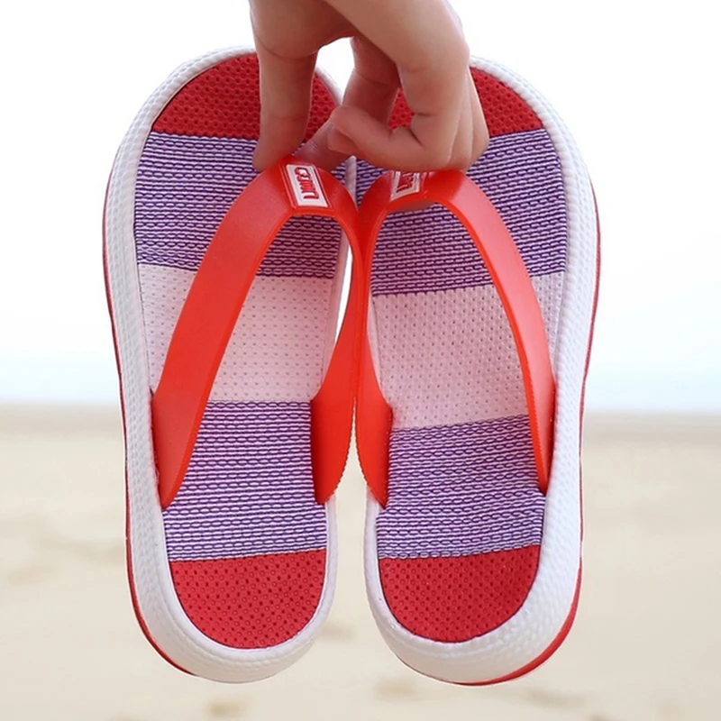 

Casual Summer Slippers Rainbow Color Flip-Flops Women Indoor Floor Shoes Casual Flat Sandals Outdoors