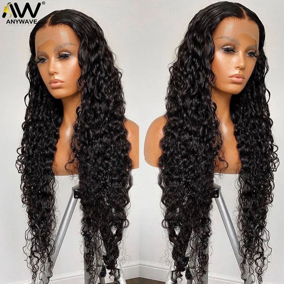Water Wave 28 30 32 Inch 13x4 Lace Front Human Hair Wigs For Black Women Short and Long Brazilian Remy 4x4 Closure Frontal Wig