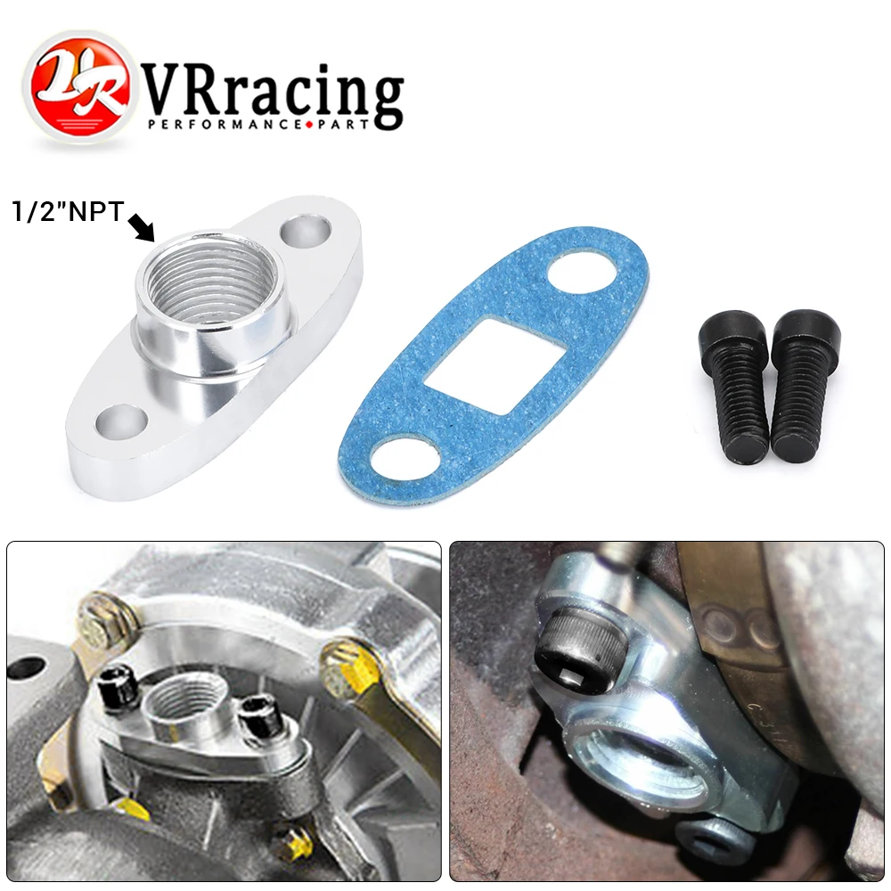 VR 1/2 NPT Женский Алюминиевый Масляный сливной турбо фланец T3 T4 T04 GT40 GT55 ODF 02