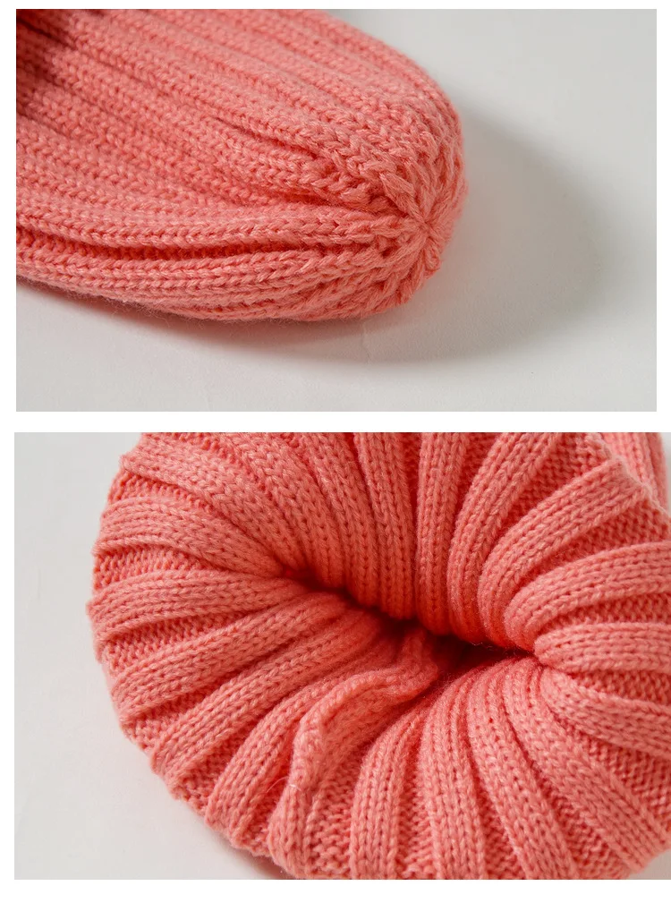 Модная шапка для маленьких девочек и мальчиков зимняя однотонная теплая детская