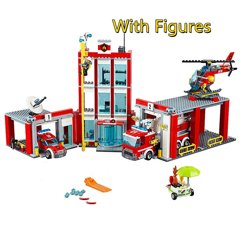 В наличии пожарная станция 10831 морская лодка 10830 модель кирпича набор городская