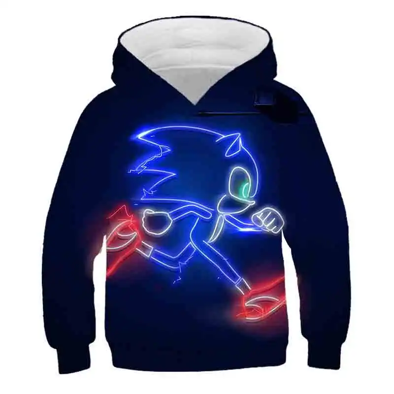 

Толстовки для мальчиков, Мультяшные свитшоты, детская одежда Sonic, тонкие толстовки для девочек на весну и осень, детская одежда, толстовки