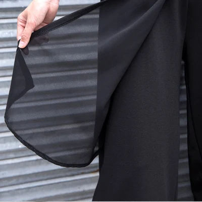 Женские шифоновые брюки с широкими штанинами больших размеров асимметричные