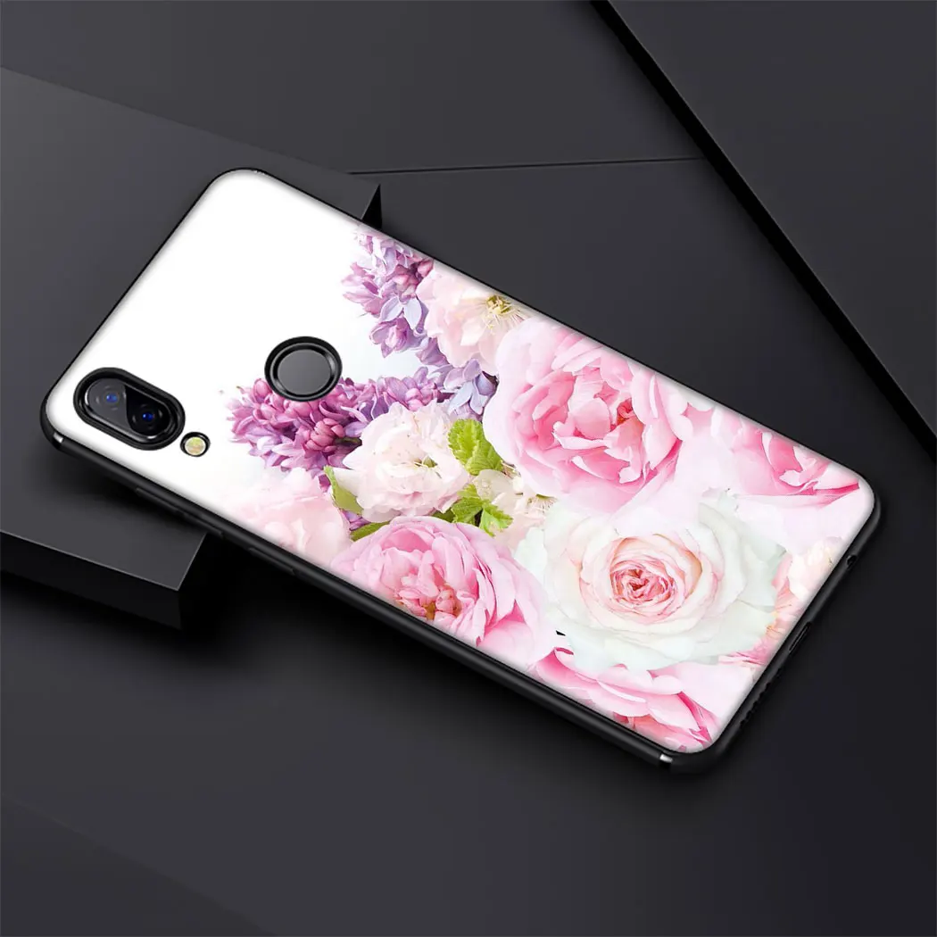 IYICAO Flower Pink Rose Peonies Soft Silicone Case for Huawei Mate 20 10 Lite Pro Nova 5i 4 3i 3 2i 2 |