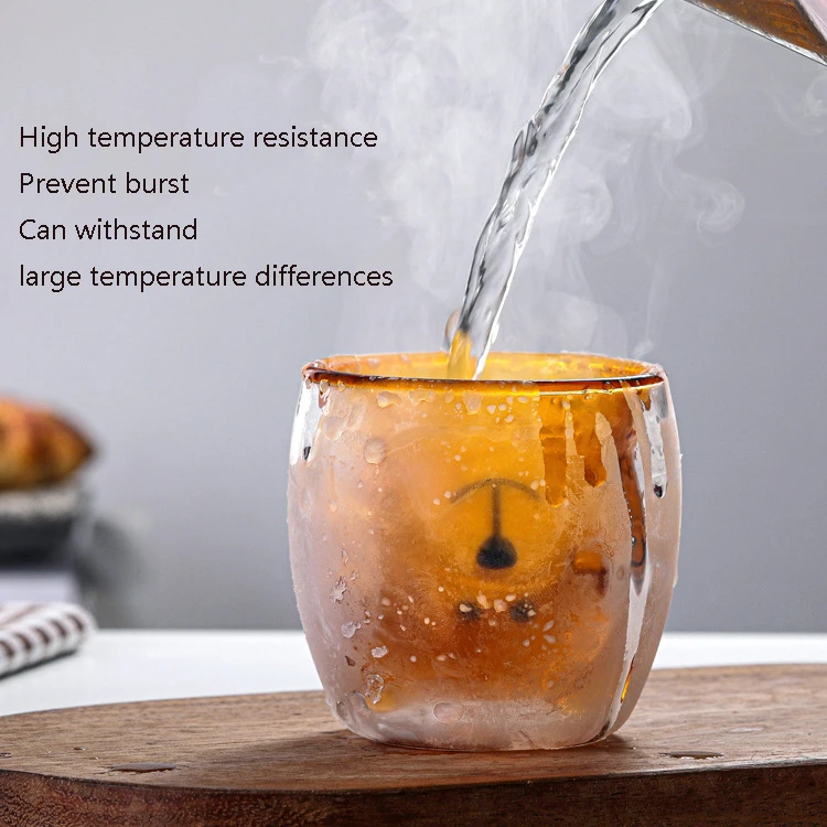 250 мл с двойными стенками прозрачная стеклянная чашка креативные Носки рисунком