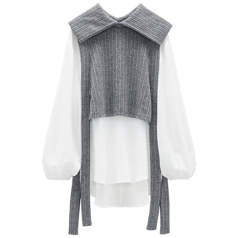 

Shirt Plus Size Women's Clothing 100kg Fat Sister Winter New Shirt Korean Version Loose and Thin Design Sense Niche Tops