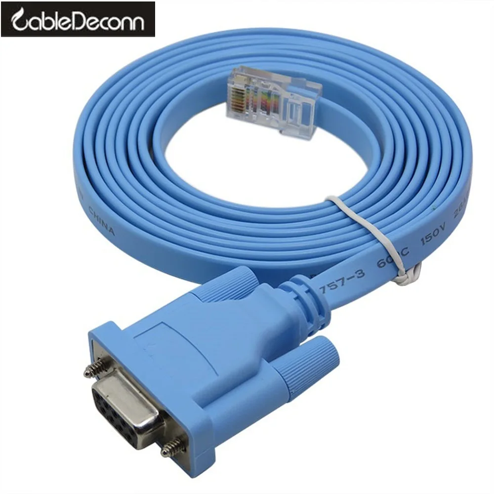 Последовательный кабель Сеть RJ45 к порту RS232 последовательный DB9 гнездовой
