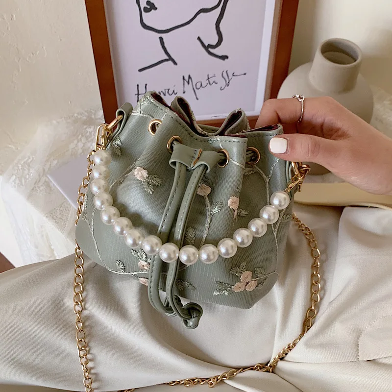 Женская сумка мессенджер из искусственной кожи с жемчугом 2020|Сумки ручками| |