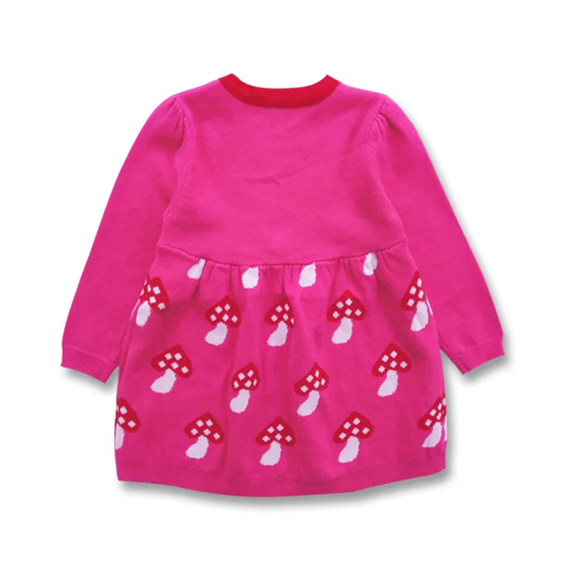 Spring Fall Baby Girls Dress Long Sleeve Knit Girl Dresses Kids Sweaters For Casual Children's Clothing 1-3 Yrs | Детская одежда и