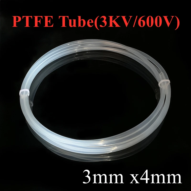 

1M PTFE Tube ID 3mm x 4mm OD F46 Insulated Capillary Heat Protect Transmit Hose Rigid Pipe Temperature Corrosion Resistance 600V