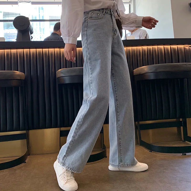 Женские джинсы с высокой талией Mozuleva винтажные прямые широкими штанинами