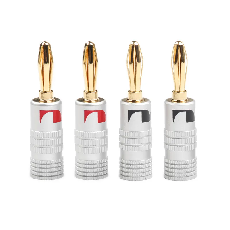 4 шт. Позолоченный разъем типа банан медь мм штекер динамика аудио