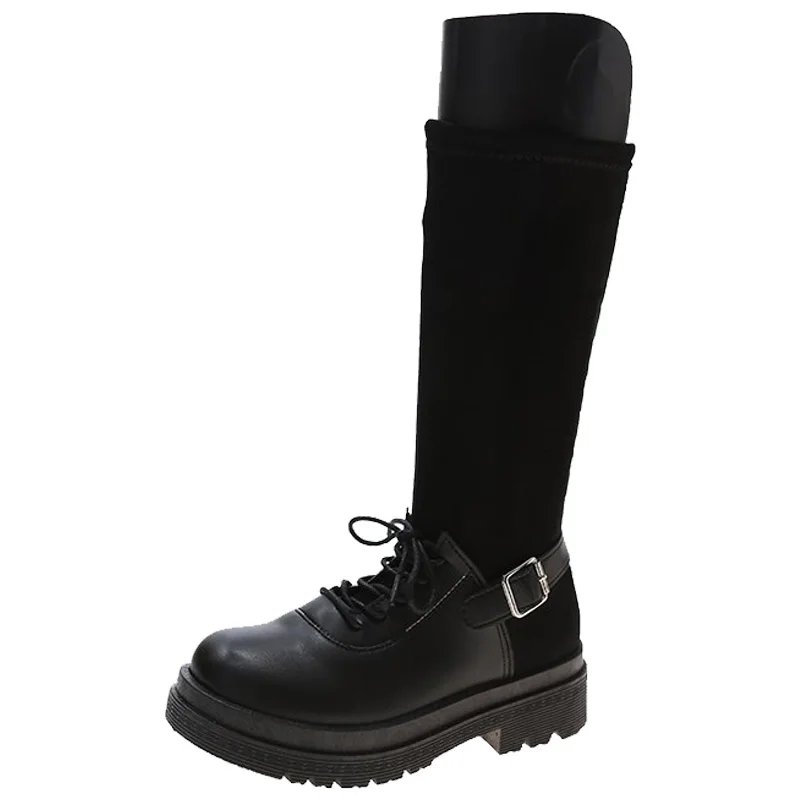 

Internet celebrity thin Martin boots women's new autumn spring and autumn knee high socks single-layer boots fashion