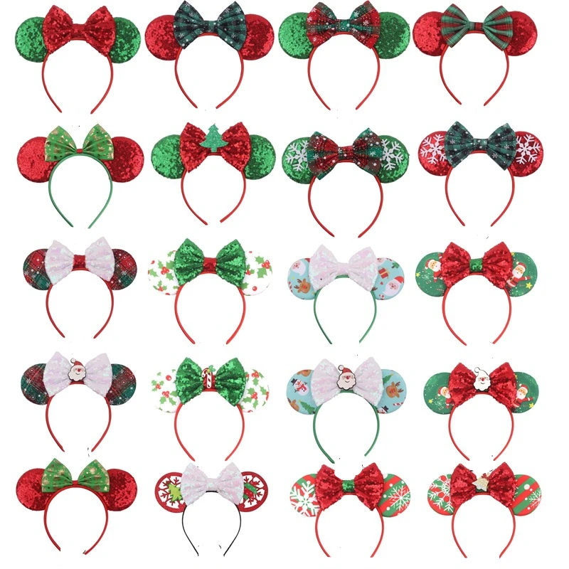 Navidad уши Микки оголовье для девочек ретро милый головной убор Минни Маус