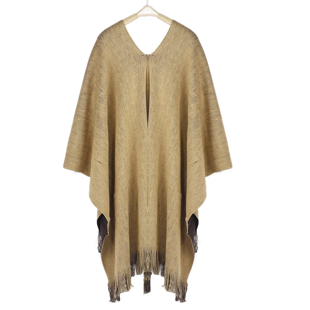 Женское Вязаное пончо и накидки стильное большого размера из кашемира пашмины