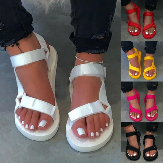 2022 New Women Summer Soft Slip Sandals Woman Buckle Strap Foam Sole Durable Sandals Ladies Outdoor Casual Beach Shoes 2