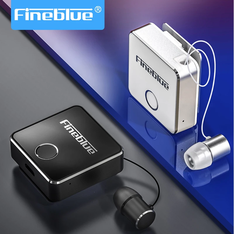 

1PCS Fineblue F1Pro Business Lavalier Bluetooth Headphone Portable Mini In-Ear Bluetooth 5.0 Telescopic Cable Earphone Headset