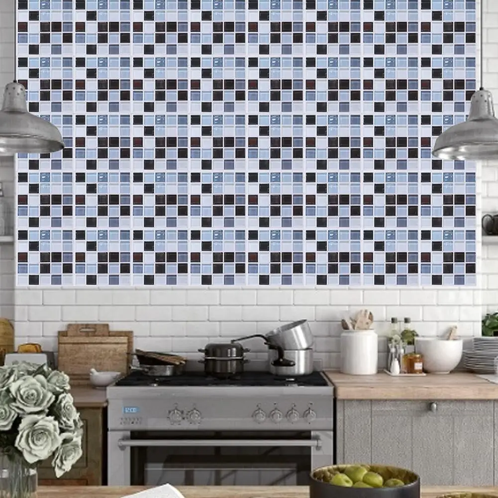 6Pcs Mosaic Self-adhesive Wall Tile Sticker Kitchen Oil-proof Stickers Bathroom Decor | Дом и сад