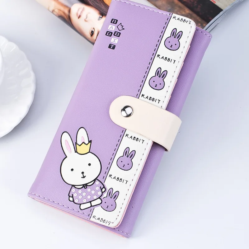 JIULIN женский кошелек с вышивкой Rubbit кожаный короткий для монет маленькая девочка