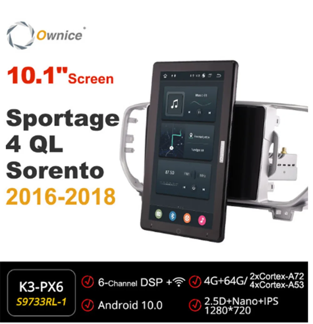 

1280*720 Ownice Android 10.0 Car Radio for Kia Sportage 4 QL Sorento 2016 - 2018 Auto Multimedia head Unit 10.1" IPS Rotatable