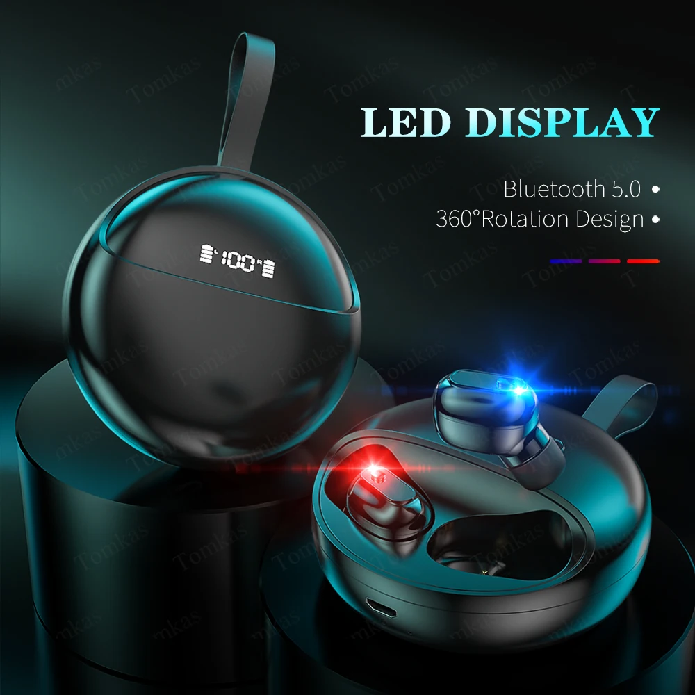 Беспроводные Bluetooth наушники TWS беспроводные с микрофоном и поворотом на 360