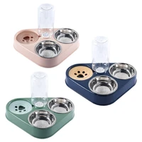 cat food bowls elevated durable detachable stainless steel feeder bowl no spill dog tilted water and food bowl set