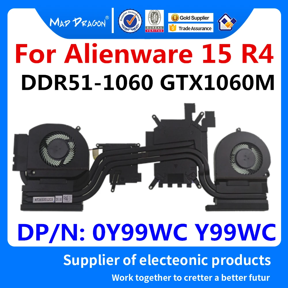 Новый оригинальный вентилятор охлаждения ЦП/графического для ноутбука Dell Alienware 15