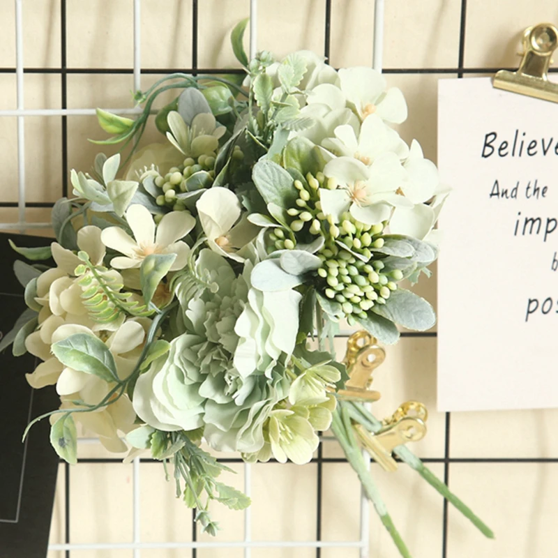 

LuanQI 1PC Camellia Artificial Flowers Silk Fake Flores wall Wedding Decor Rose Peony Hydrange DIY Party Simulation Accessories