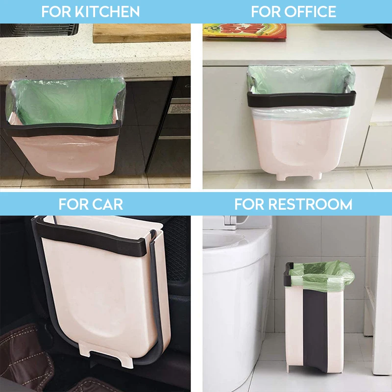 

Kitchen Folding Trash Can Car Recycle Bin Trash Bin Kitchen Dustbin Garbage Rubbish Bin Garbage Can Waste Bin For Kitchen