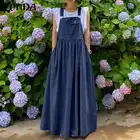 Летние однотонные плиссированные платья без рукавов с карманами VONDA 2021, женские повседневные однотонные длинные блестящие платья