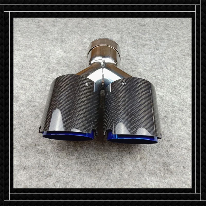 

1 Piece For Akrapovic Exhaust Pipes Muffler Tips Dual Outlet Blue Stainless Steel Glossy Black Carbon Fiber Rear Nozzles Tails