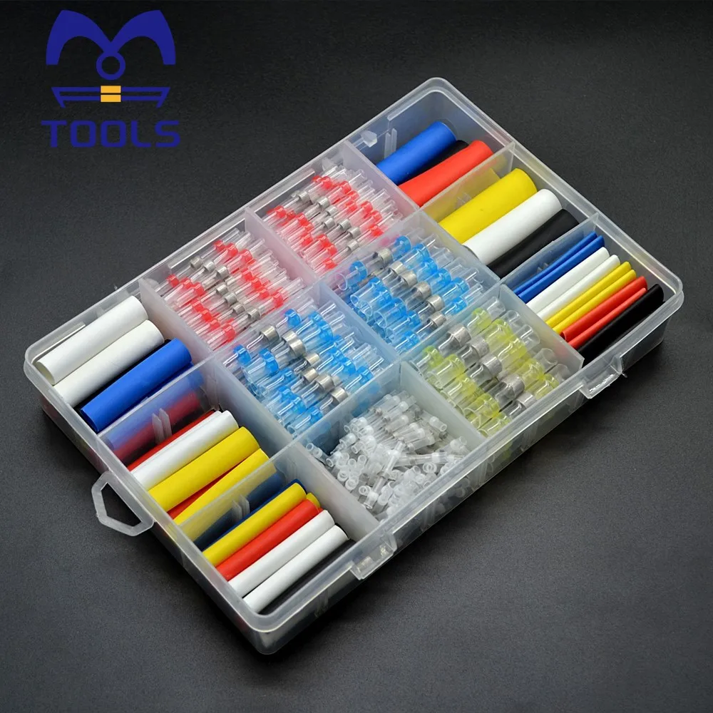 

Solder Seal Heat Shrink Tubing Wire Terminal Connector Kit with Adhesive Glue Waterproof Butt Automotive Insulated Terminals