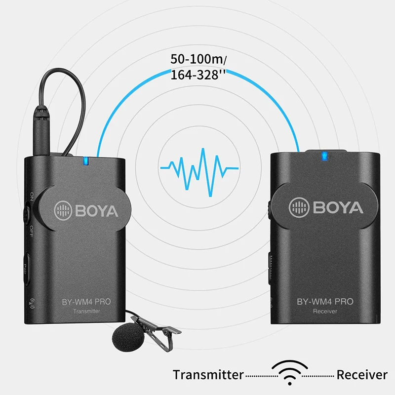 BOYA BY-WM4 Pro Wireless Studio Condenser Microphone System Lavalier Lapel Interview Video Mic for Smartphone DSLR Camera | Электроника