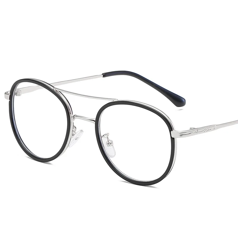 Ретро Круглые очки оправа Для мужчин женщин двойной луч дизайн оптические оправы