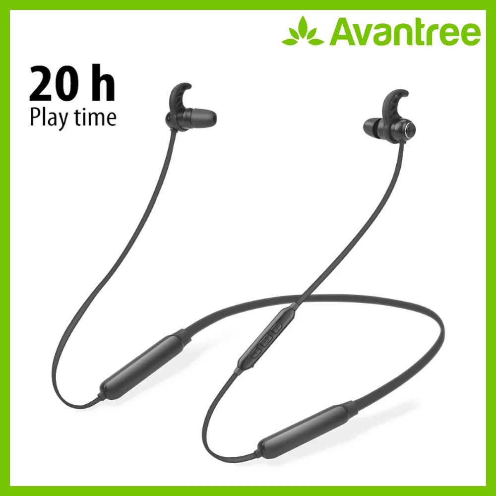 Avantree NB16 20Hrs Bluetooth наушники с шейным ремешком для ТВ ПК, без задержки, магнитные Беспроводные наушники с микрофоном в наушниках
