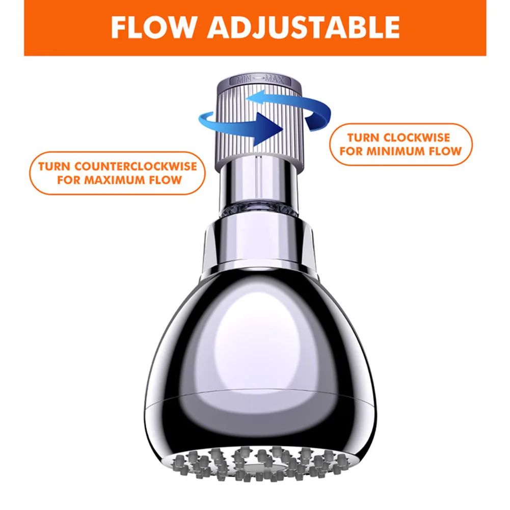 

Water Flow Regulator Plumbing Adjustable Shower Head Bathroom Supplies G1/2 Connector Easy Install Household Control Hotel