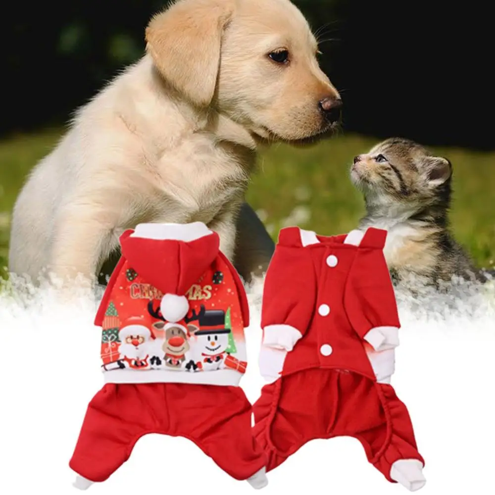 Зимняя одежда для собак рождественское пальто щенков и кошек теплый