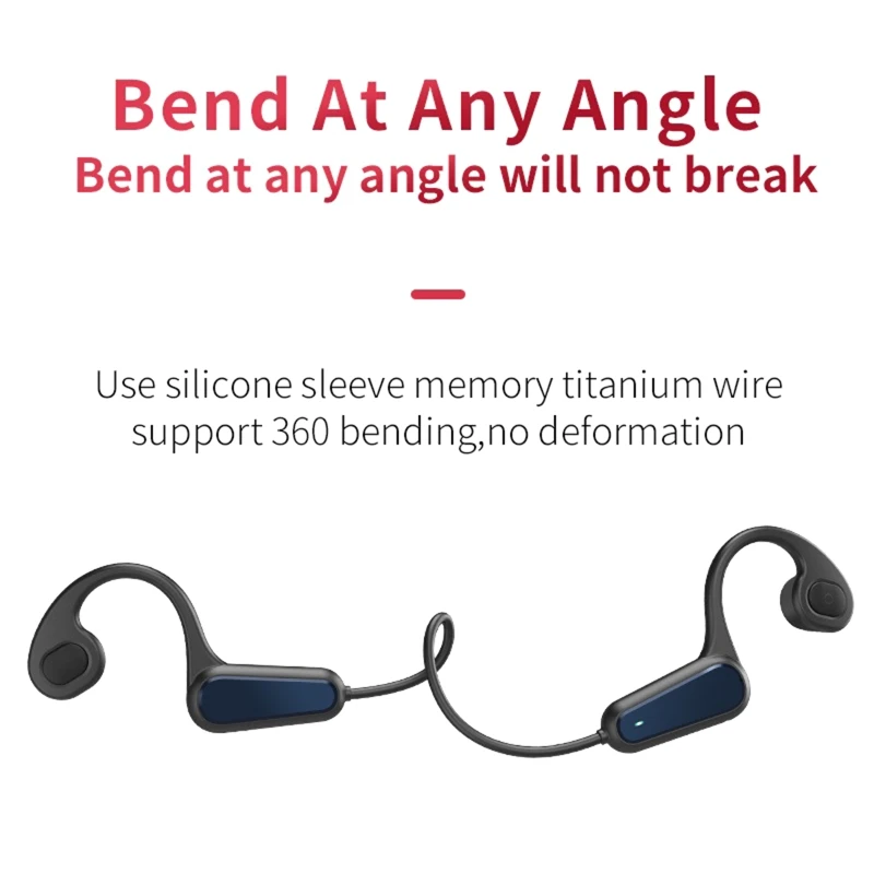 

Bone Conduction Headphone Wireless Bluetooth 5.0 Earphone Stereo Waterproof Sweatproof Music Headset for Running Cycling Outdoor