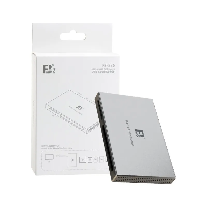 FB-886 Metal All in One USB3.0 Card Reader for TF (micro SD) SDXC CF MS M2 High Speed Cards |