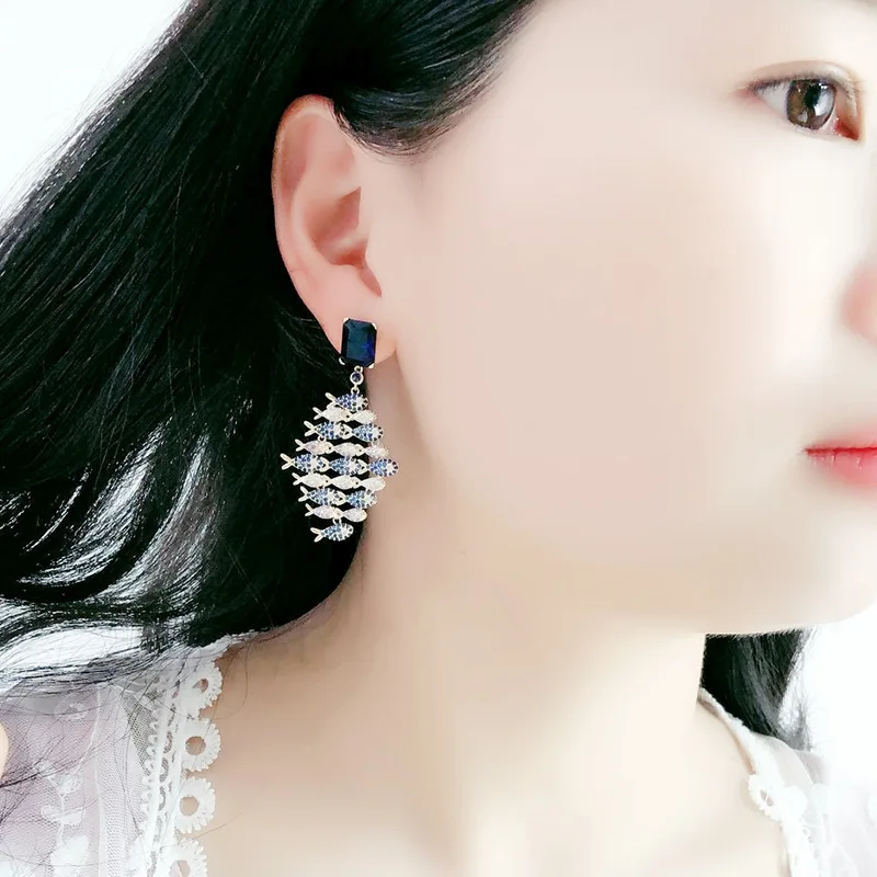 Новые модные ювелирные изделия SWOUR S925 Серебряные висячие серьги-подвески с