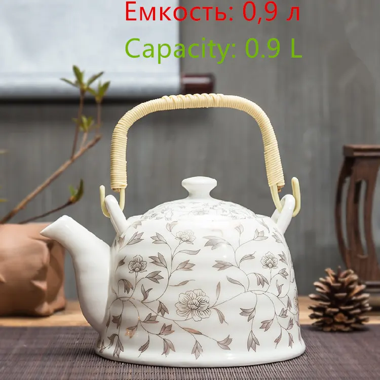 Керамический чайник, кухонный вареный чай, керамический чайник, фарфоровый чайник, много цветов на выбор - Цвет: as picture color