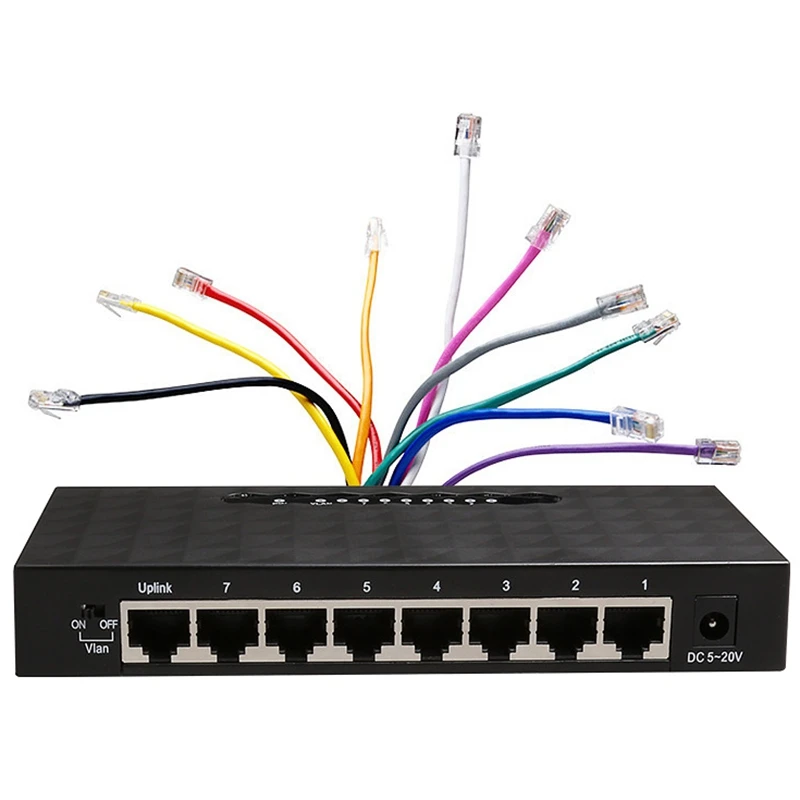 8 Порты и разъёмы гигабитный коммутатор сетевой Ethernet Смарт Vlan Gigabit Lan концентратор